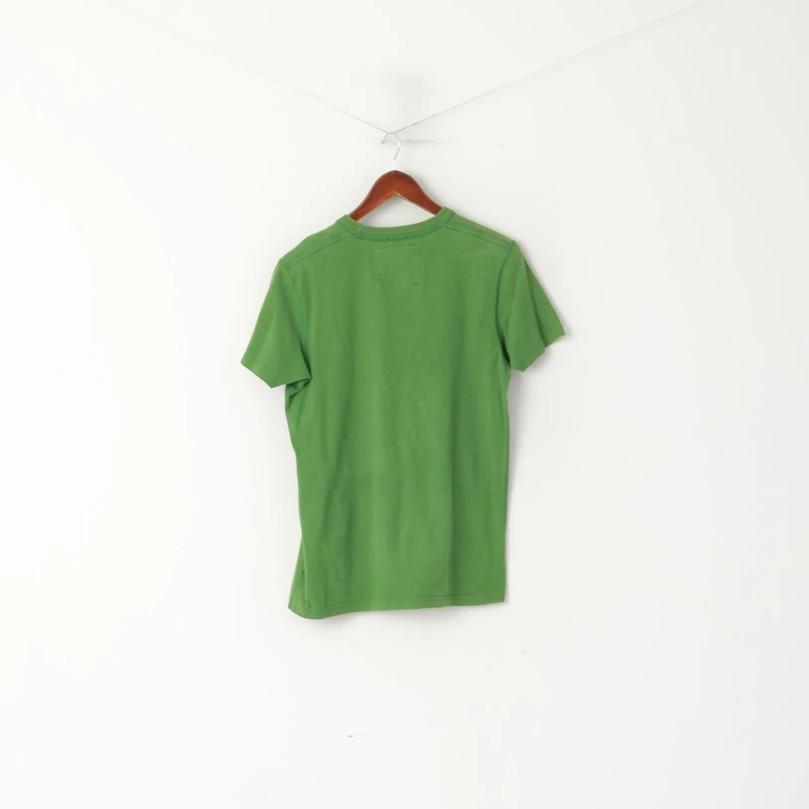 Abercrombie & Fitch Men S Shirt Green Cotton Graphic Embroidered Muscle Top