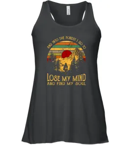 And into the forest i go to lose my mind and find my soul graphic Women Racerback Tank