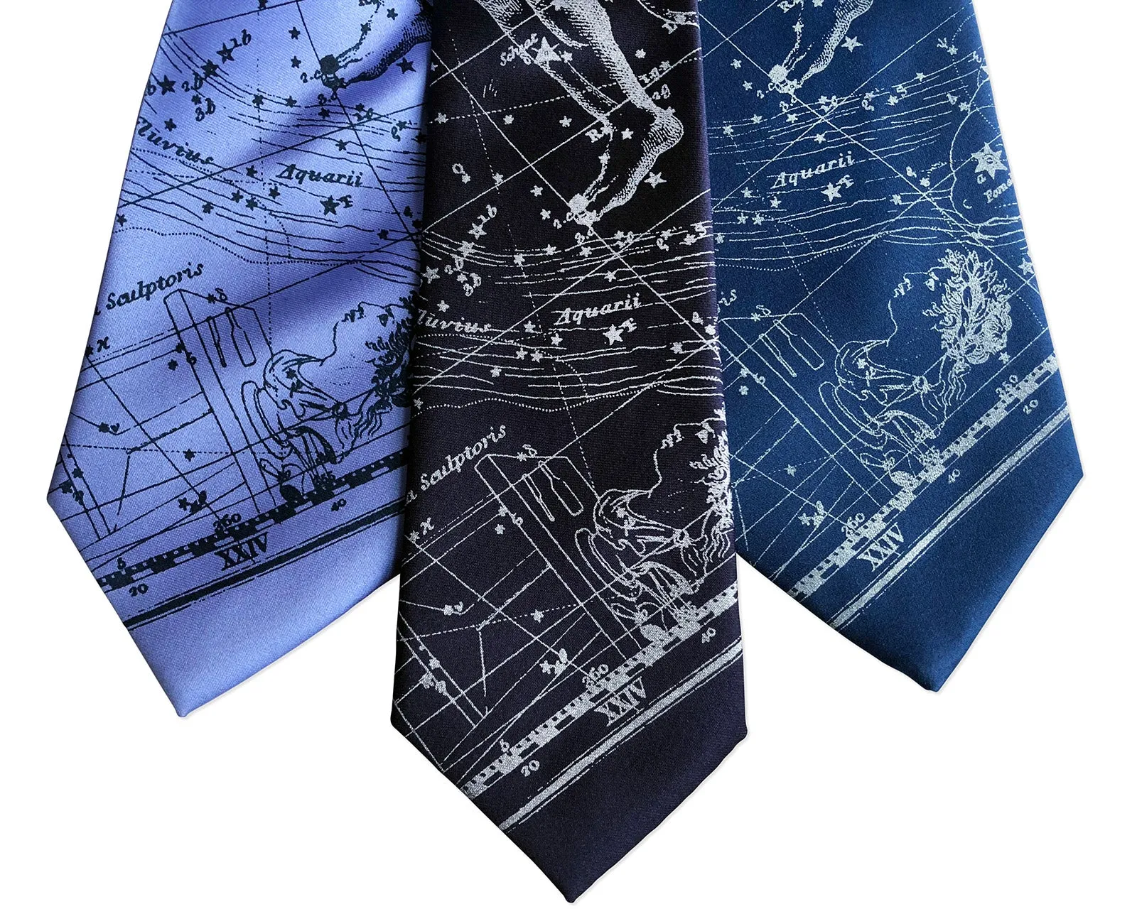 Aquarius Necktie, Zodiac Constellation Print Tie