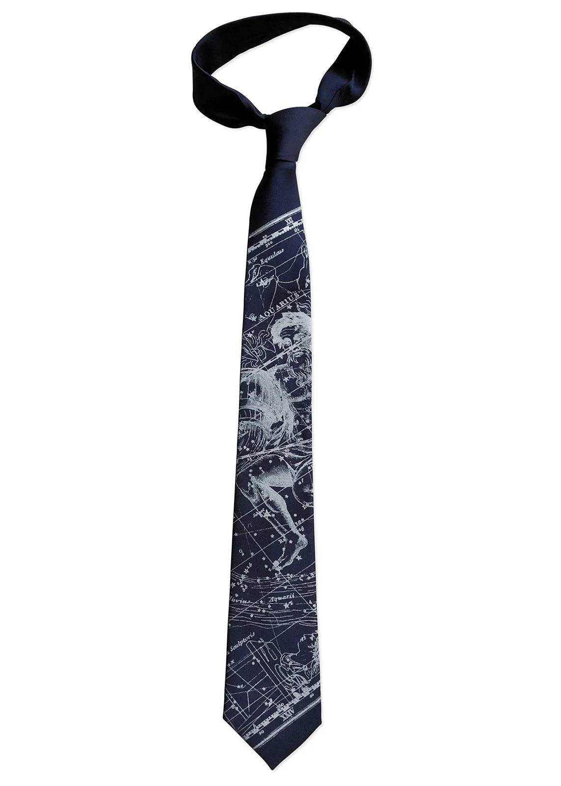 Aquarius Necktie, Zodiac Constellation Print Tie