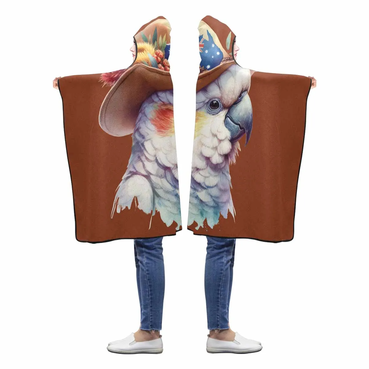 Australian Animal Cockatoo Awd1333  Hooded Blanket 50"x40"