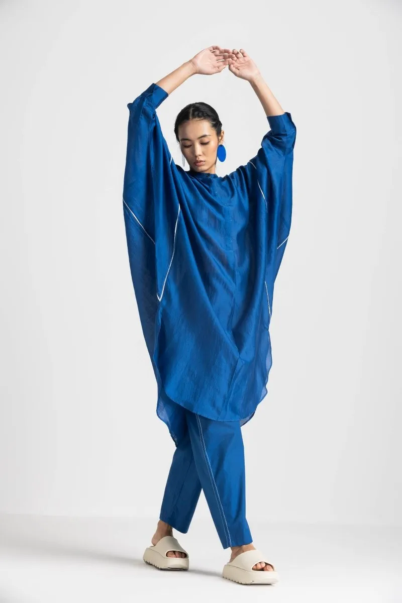 Bat Sleeve Shirt Co-ord - Electric Blue