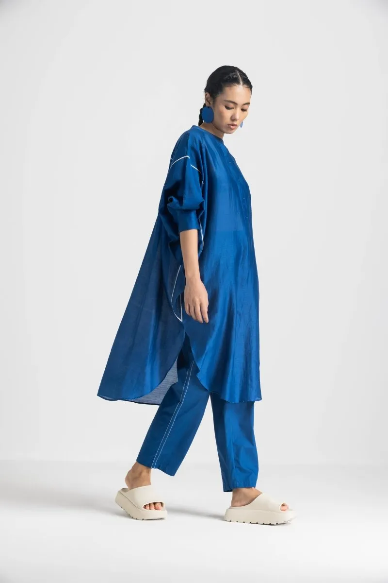 Bat Sleeve Shirt Co-ord - Electric Blue