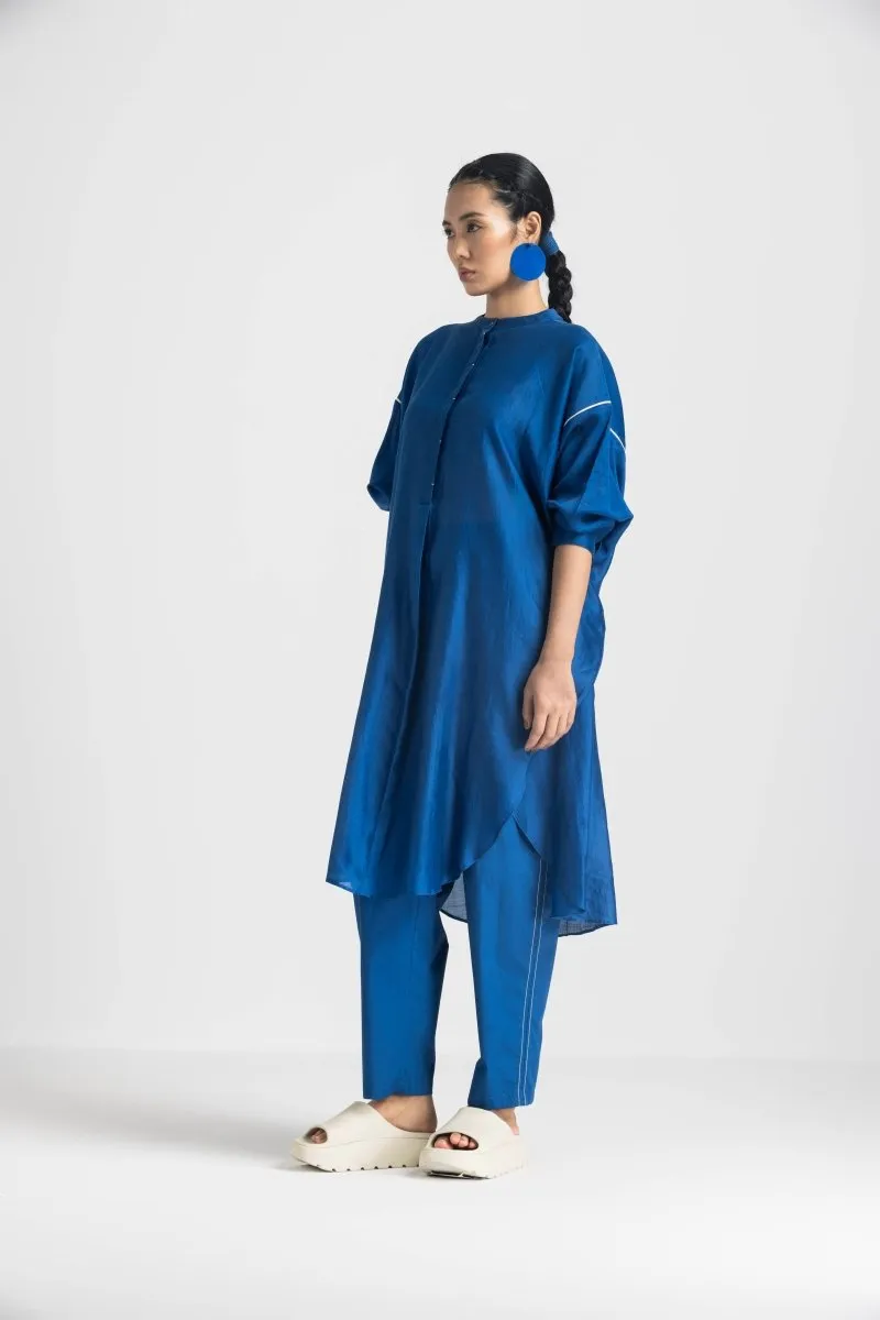 Bat Sleeve Shirt Co-ord - Electric Blue