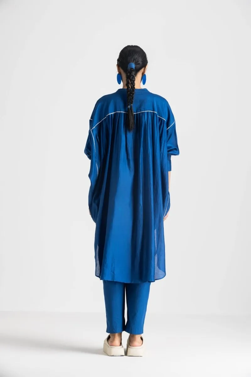 Bat Sleeve Shirt Co-ord - Electric Blue