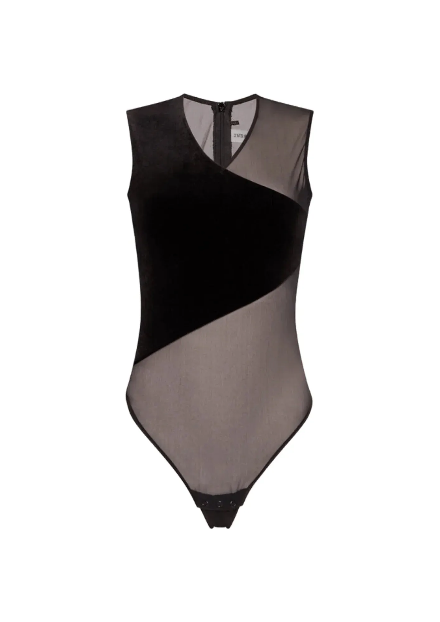 BLACK ASYMMETRICAL BODYSUIT