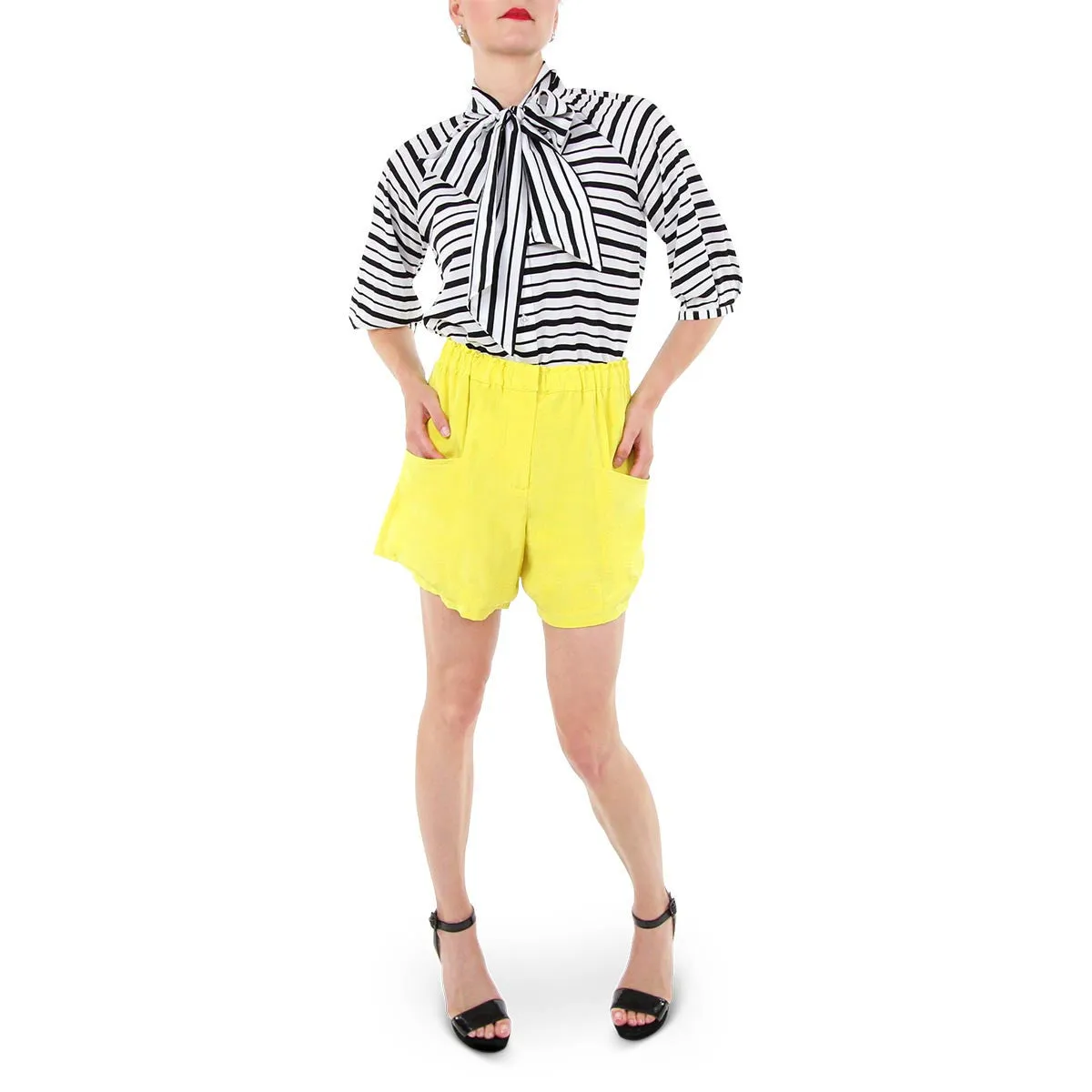 Blake Yellow Elastic Waist Shorts