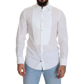 Dolce & Gabbana Elegant White Cotton Poplin Slim Fit Shirt