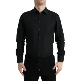 Dolce & Gabbana Sleek Black Slim Fit Italian Dress Shirt