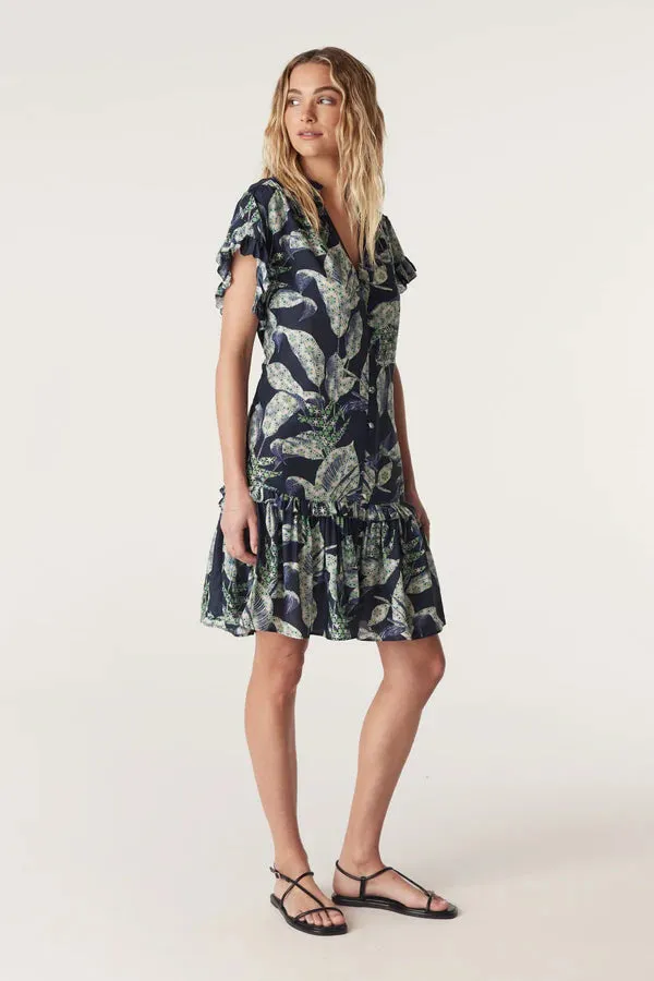 HAVANA FRILL DRESS | Navy Floral