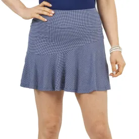 IBKUL Women's Mini Check Flounce Golf Skort - Navy/ White