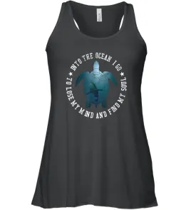 Into The Ocean I Go To Lose My Mind Turtle Sea Lovers Tee Women Racerback Tank