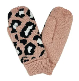 Leopard Mittens With Fleece Lining