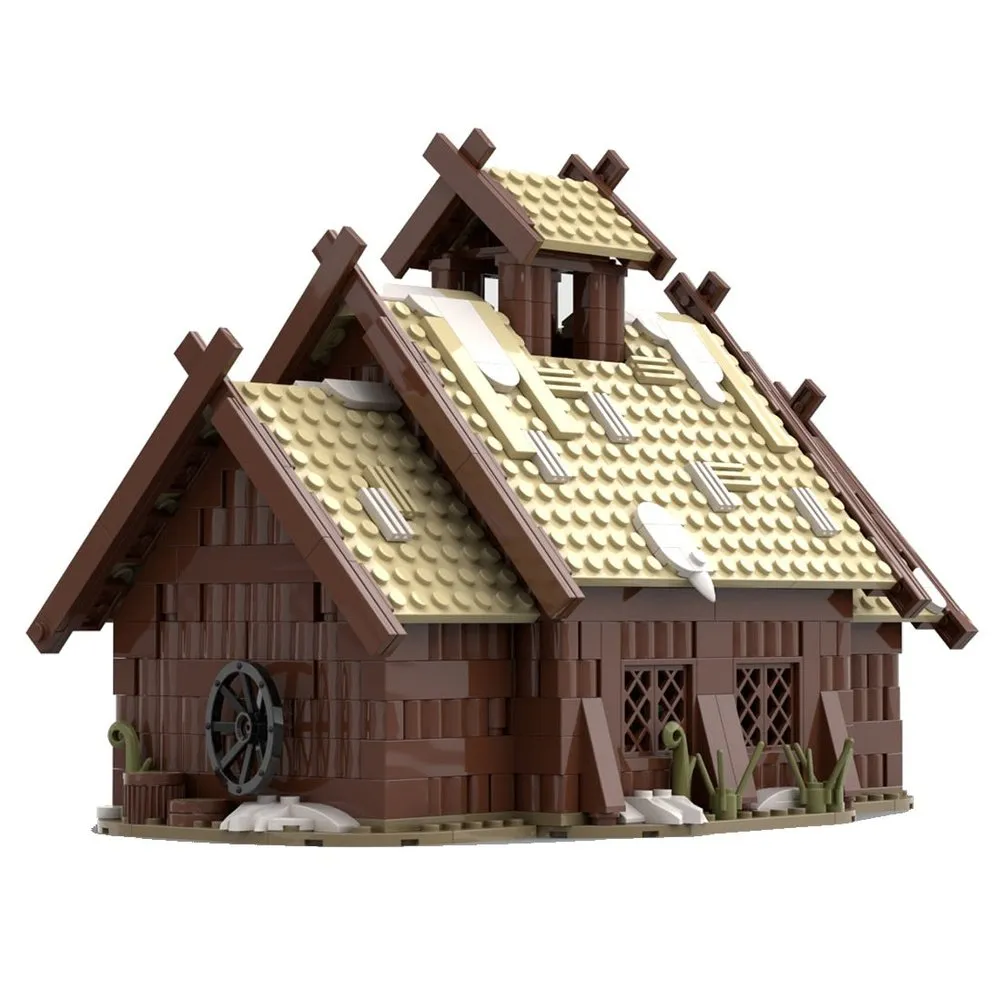 MOC  Compatible  Authorized MOC-96080 746 Pcs/Set The Viking Mead Hall Medieval Themed Design Set