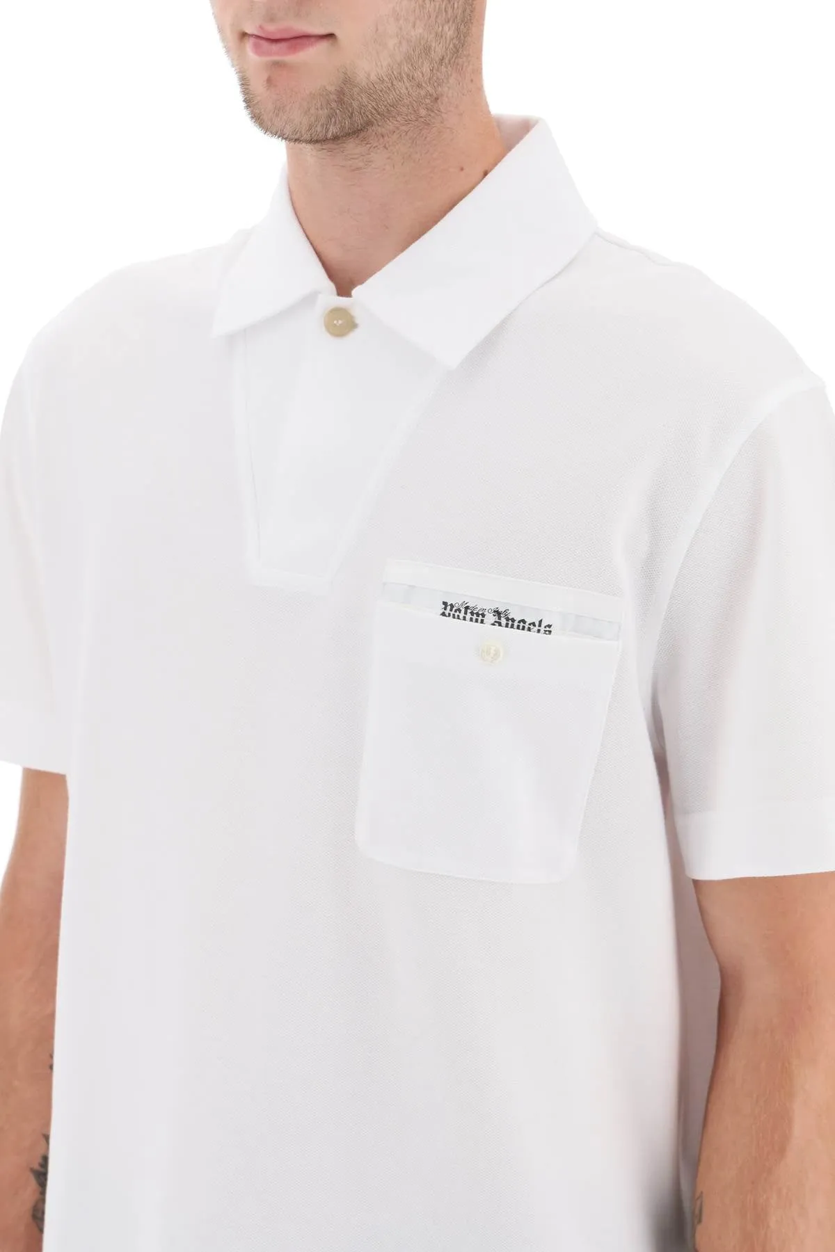 Palm angels sartorial tape pique' polo shirt