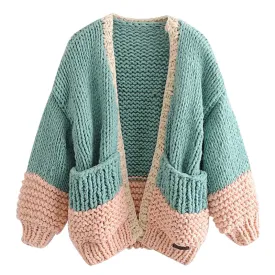 Pre Order:  Boho Loose Front Pocket Big Knit Cardigan