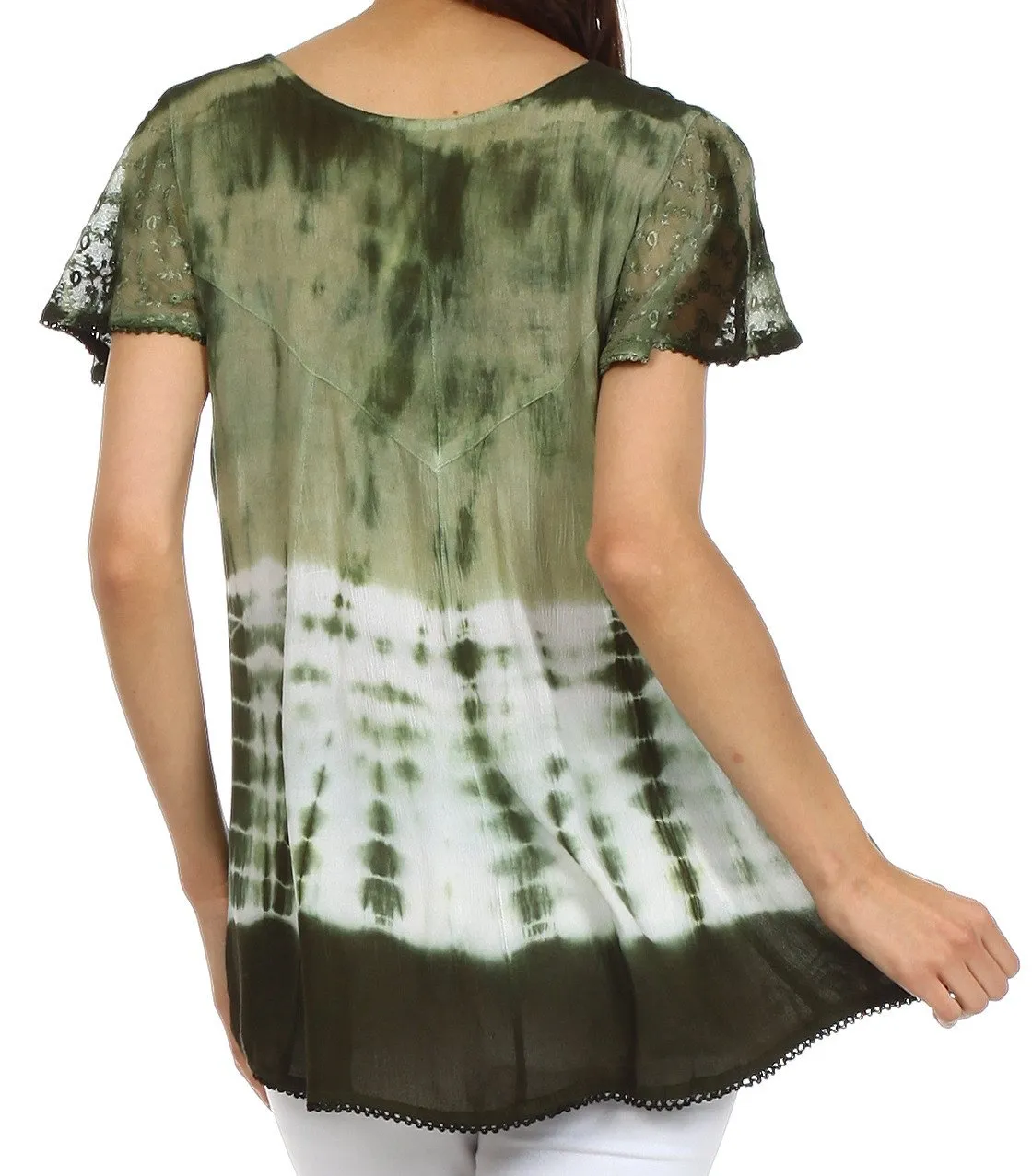 Sakkas Natalie Sequin Tie Dye Blouse