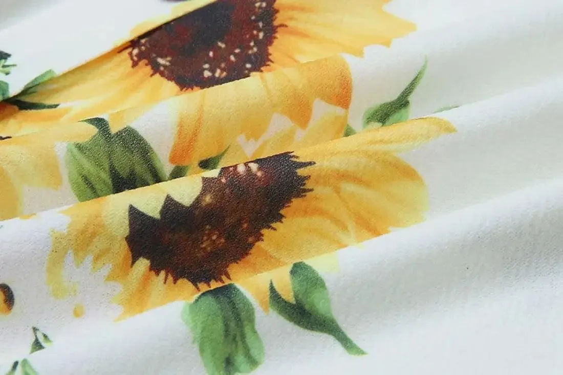 Sun-kissed Sunflower Midi Dress