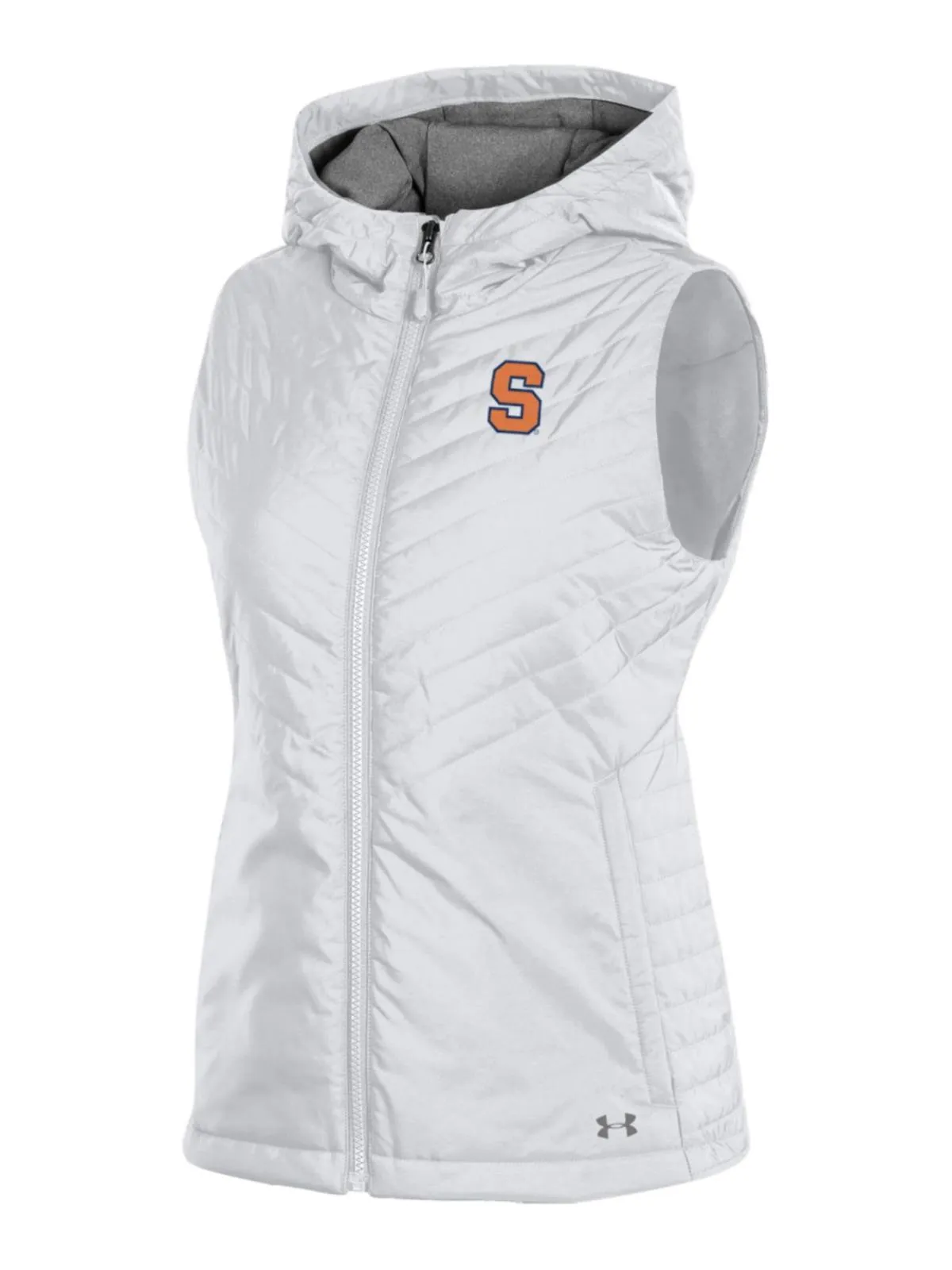 Syracuse Orange Under Armour WOMEN'S White Storm Fitted Hooded Puffer Vest