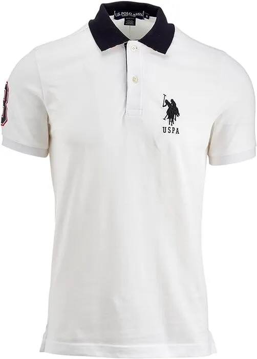 U.S. Polo Assn. Men's Slim Fit Short Sleeve Polo Shirt with Applique