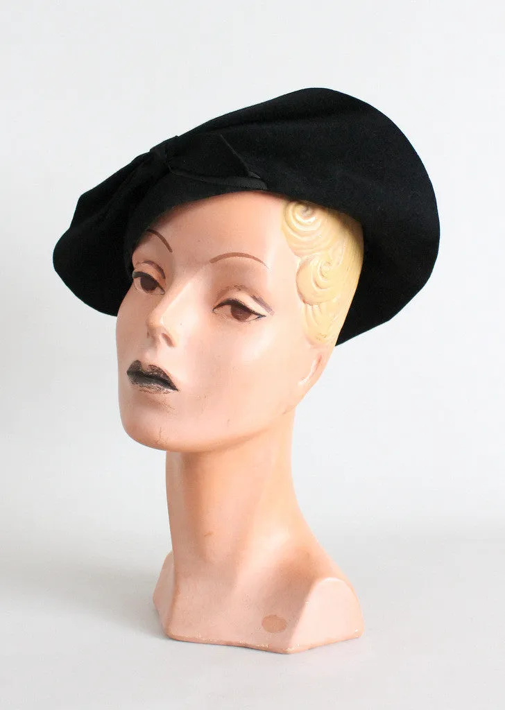 Vintage 1930s Asymmetrical Felt Hat