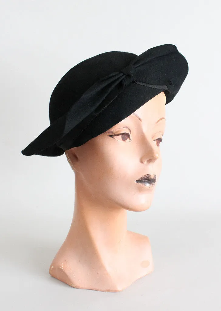 Vintage 1930s Asymmetrical Felt Hat