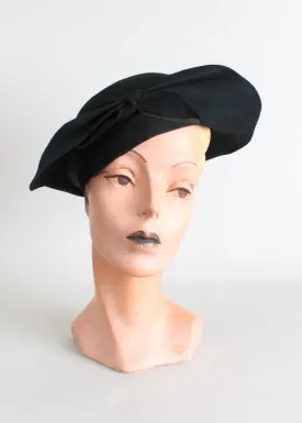 Vintage 1930s Asymmetrical Felt Hat