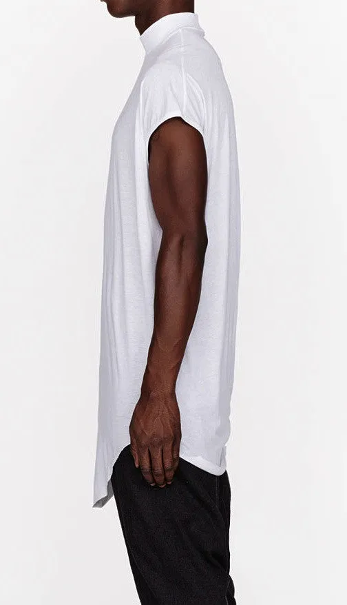 White Oversize Ribbed Tenem Tank Viscose Cotton Top