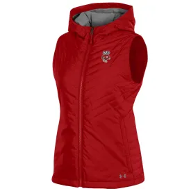 Wisconsin Badgers Under Armour WOMEN'S Red Storm Fitted Hooded Puffer Vest